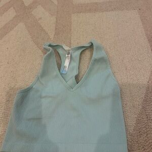 Light Blue Ribbed Tank Top